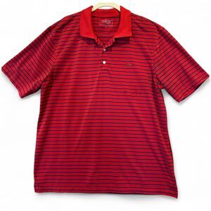 Perlis Crawfish Classic Fit Performance Polo Red & Navy Stripe Size Large